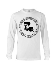 MICHIGAN GIRL LIVING IN LOUISIANA Long Sleeve Tee tile