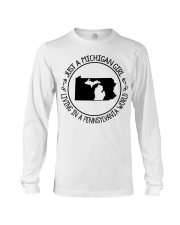 MICHIGAN GIRL LIVING IN PENNSYLVANIA Long Sleeve Tee tile