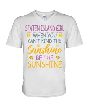 Staten Island Girl- Be The Sunshine V-Neck T-Shirt tile