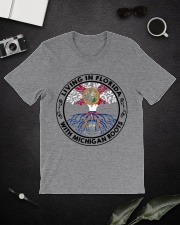 LIVING IN FLORIDA WITH MICHIGAN ROOTS Classic T-Shirt lifestyle-mens-crewneck-front-16