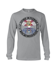 LIVING IN FLORIDA WITH MICHIGAN ROOTS Long Sleeve Tee tile