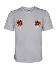 Maryland Flag - Four Leaf Clover V-Neck T-Shirt tile