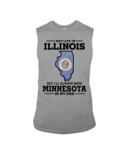 LIVE IN ILLINOIS MINNESOTA IN MY DNA Sleeveless Tee tile