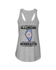 LIVE IN ILLINOIS MINNESOTA IN MY DNA Ladies Flowy Tank tile