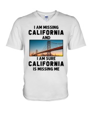 I Am Missing California V-Neck T-Shirt tile