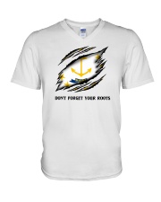 Don't Forget Your Roots - Rhode Island V-Neck T-Shirt tile