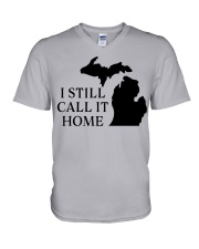 Michigan i still call it home V-Neck T-Shirt tile