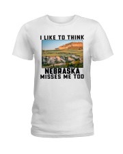 Nebraska Misses Me Too Ladies T-Shirt tile
