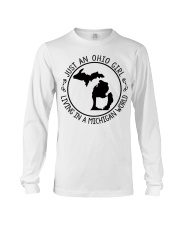 OHIO GIRL LIVING IN MICHIGAN Long Sleeve Tee tile