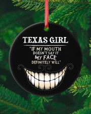 If My Mouth Texas Girl Circle ornament - single (porcelain) custom-circle-ornament-single-porcelain-lifestyle-10