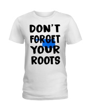 Oklahoma Map Don't Forget Your Roots Ladies T-Shirt tile