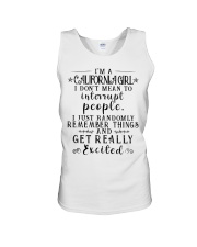 California girl mean to interrupt - get excited Unisex Tank tile