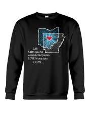 OHIO ARKANSAS LOVE BRINGS YOU HOME Crewneck Sweatshirt tile