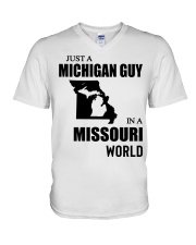MICHIGAN GUY IN MISSOURI V-Neck T-Shirt tile