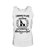 Michigan Girl I Choose To Live In Idaho Unisex Tank tile