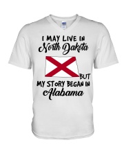 Began In Alabama - Live In North Dakota V-Neck T-Shirt tile