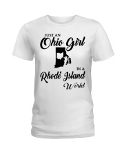 OHIO GIRL IN RHODE ISLAND Ladies T-Shirt tile