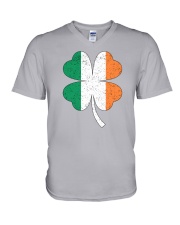 Flag Ireland Four Leaf Clover V-Neck T-Shirt tile