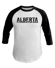 Alberta - My Story Begins Baseball Tee tile