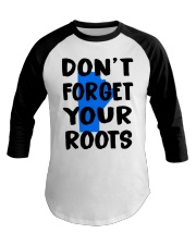 Manitoba Map Don't Forget Your Roots Baseball Tee tile