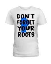 Manitoba Map Don't Forget Your Roots Ladies T-Shirt tile