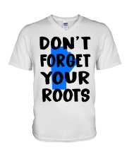 Manitoba Map Don't Forget Your Roots V-Neck T-Shirt tile