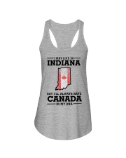 LIVE IN INDIANA CANADA IN MY DNA Ladies Flowy Tank tile