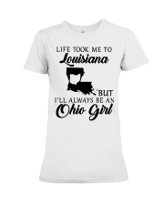 OHIO GIRL LIFE TOOK ME TO LOUISIANA Premium Fit Ladies Tee tile