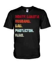 North Dakota Dad Hero V-Neck T-Shirt tile