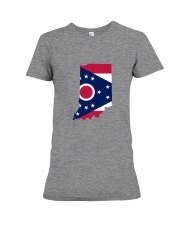 OHIO FLAG IN INDIANA Premium Fit Ladies Tee tile