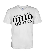 I Speak Fluent Ohio Quotes V-Neck T-Shirt tile