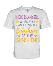 Rhode Island Girl- Be The Sunshine V-Neck T-Shirt tile