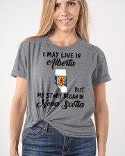 Began In Nova Scotia - Live In Alberta Classic T-Shirt apparel-classic-tshirt-lifestyle-front-101