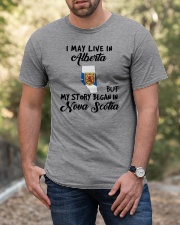 Began In Nova Scotia - Live In Alberta Classic T-Shirt apparel-classic-tshirt-lifestyle-front-53