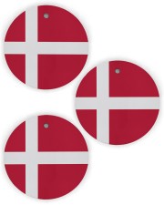 Flag Denmark Circle Ornament (Wood tile