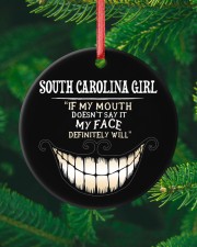 If My Mouth South Carolina Girl Circle ornament - single (porcelain) custom-circle-ornament-single-porcelain-lifestyle-10