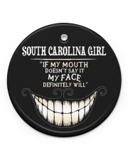 If My Mouth South Carolina Girl Circle ornament - single (porcelain) front