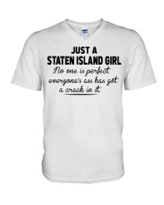 Staten Island Girl - No One Is Perfect V-Neck T-Shirt tile