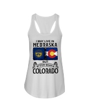 Began In Colorado - May Live InNebraska Ladies Flowy Tank tile