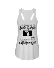 LIFE TOOK TO SOUTH DAKOTA BE A MICHIGAN GIRL Ladies Flowy Tank tile