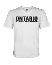 Ontario - My Story Begins V-Neck T-Shirt tile