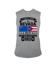 LIVE IN NEVADA BUT BEGAN IN OHIO Sleeveless Tee tile