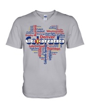 Colorado cities heart V-Neck T-Shirt tile