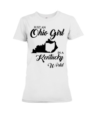 OHIO GIRL IN KENTUCKY Premium Fit Ladies Tee tile