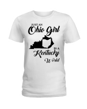 OHIO GIRL IN KENTUCKY Ladies T-Shirt tile
