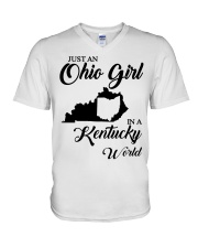OHIO GIRL IN KENTUCKY V-Neck T-Shirt tile