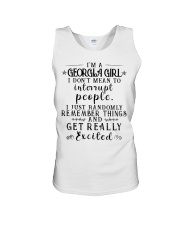 Georgia girl mean to interrupt - get excited Unisex Tank tile