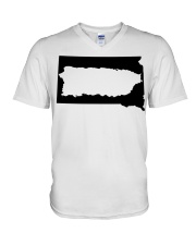 MAP PUERTO RICO IN SOUTH DAKOTA V-Neck T-Shirt tile