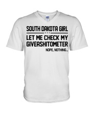 South Dakota girl let me check my giveshitometer V-Neck T-Shirt tile