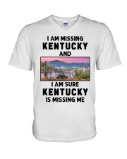 I Am Missing Kentucky V-Neck T-Shirt tile
